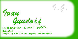 ivan gundolf business card
